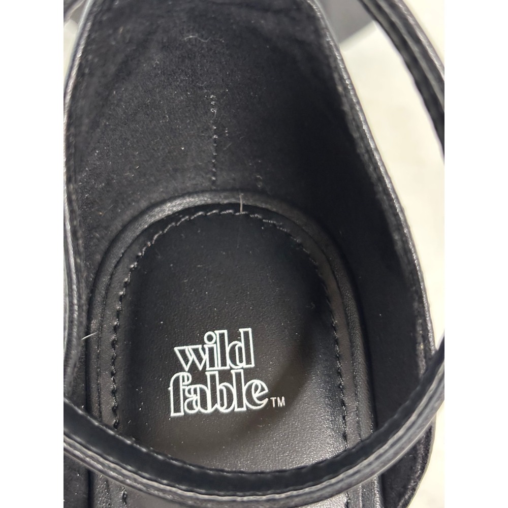 Wild Fable Black Platform Pumps Chunky Block Heel Square Toe Ankle Strap 7.5 - Picture 8 of 9